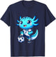 Funny axolotl soccer player boy girl T-Shirt - T-Shirt | Navy