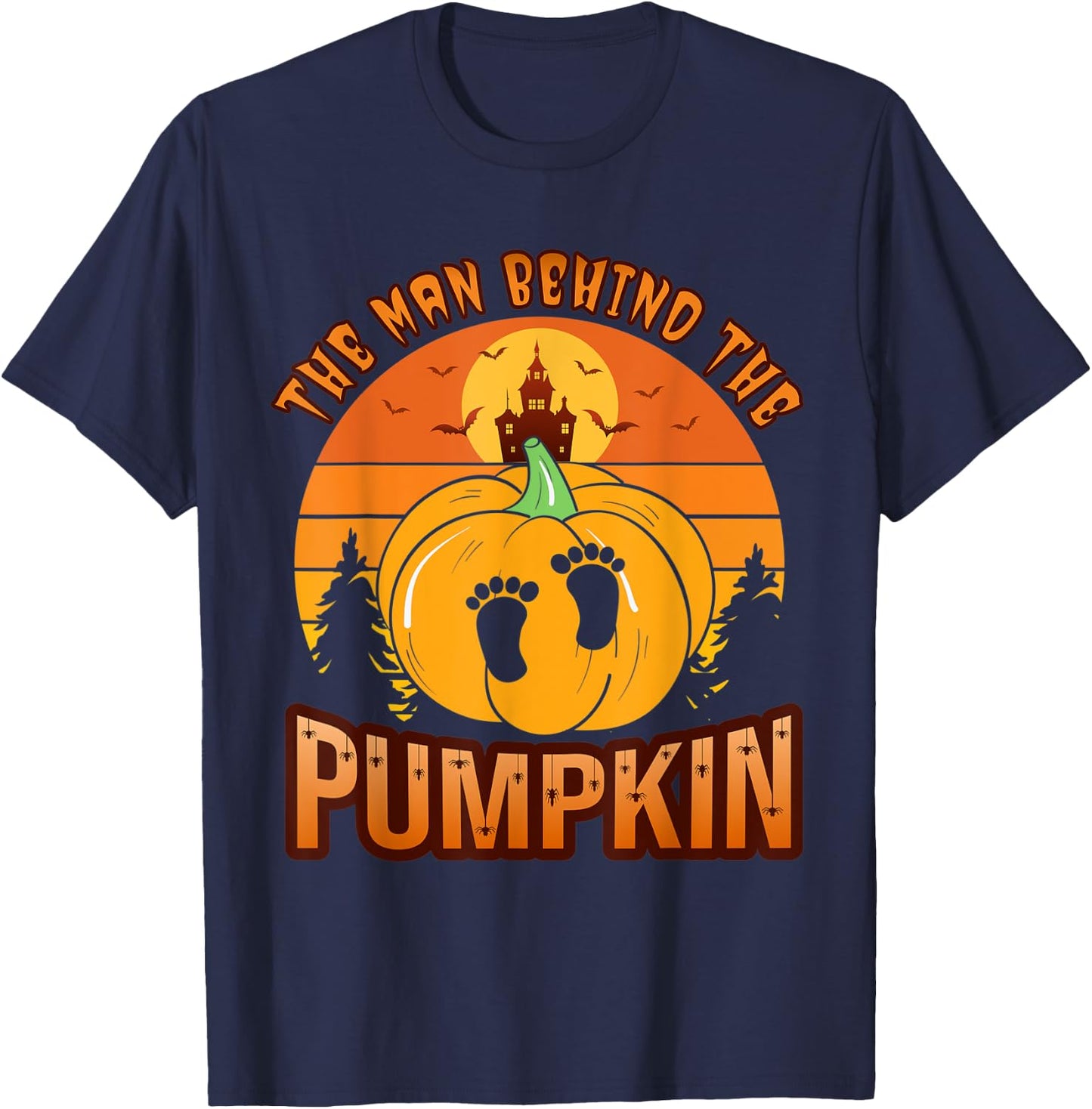 Halloween Pregnancy Expecting Pumpkin Costume T-Shirt - T-Shirt | Navy