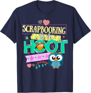 Scrapbook Quote Owl Gifts Scrapbooking Is A Hoot T-Shirt - T-Shirt | Navy