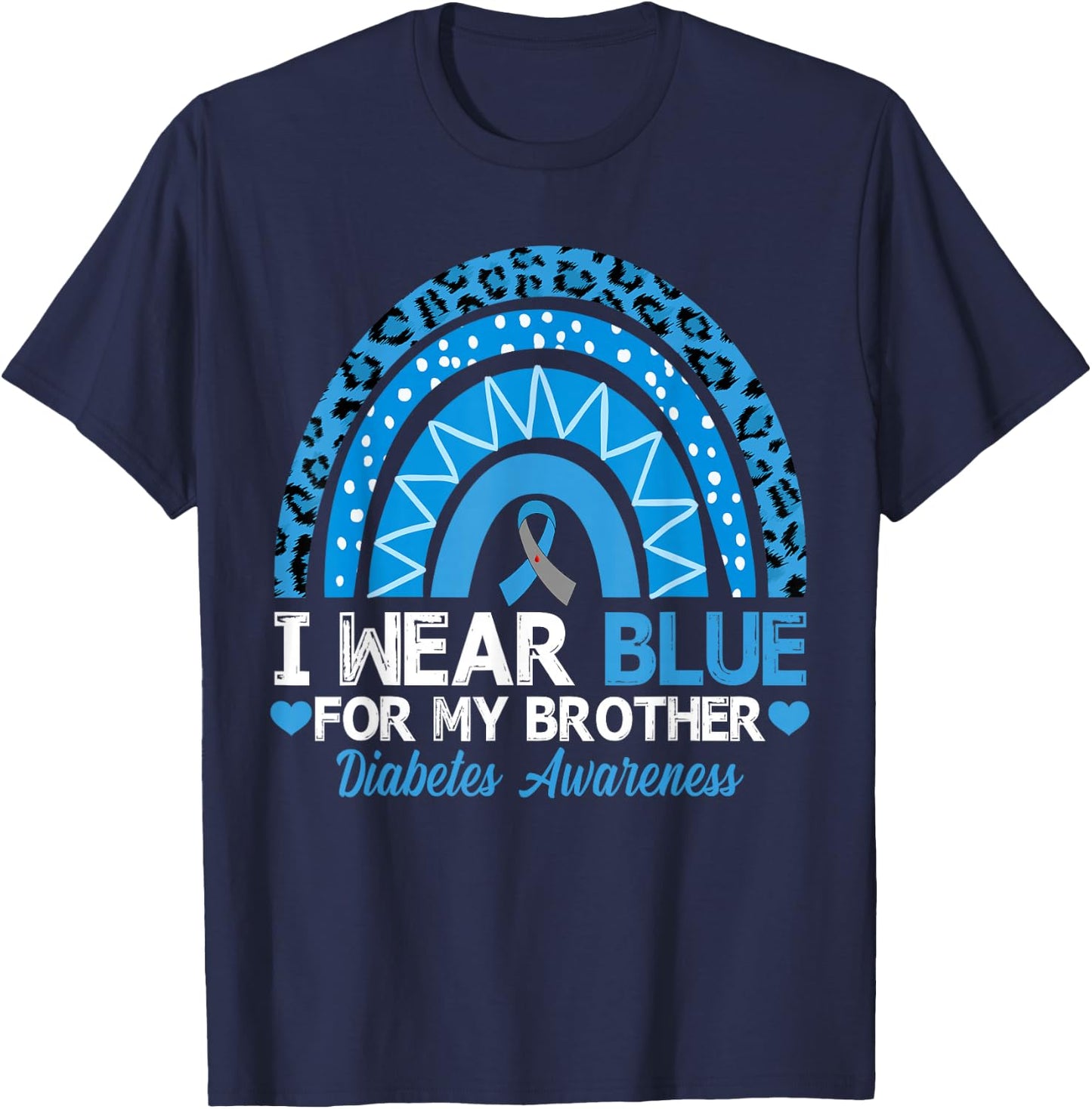 I Wear Blue For My Brother Type 1 Diabetes Awareness T-Shirt - T-Shirt | Navy