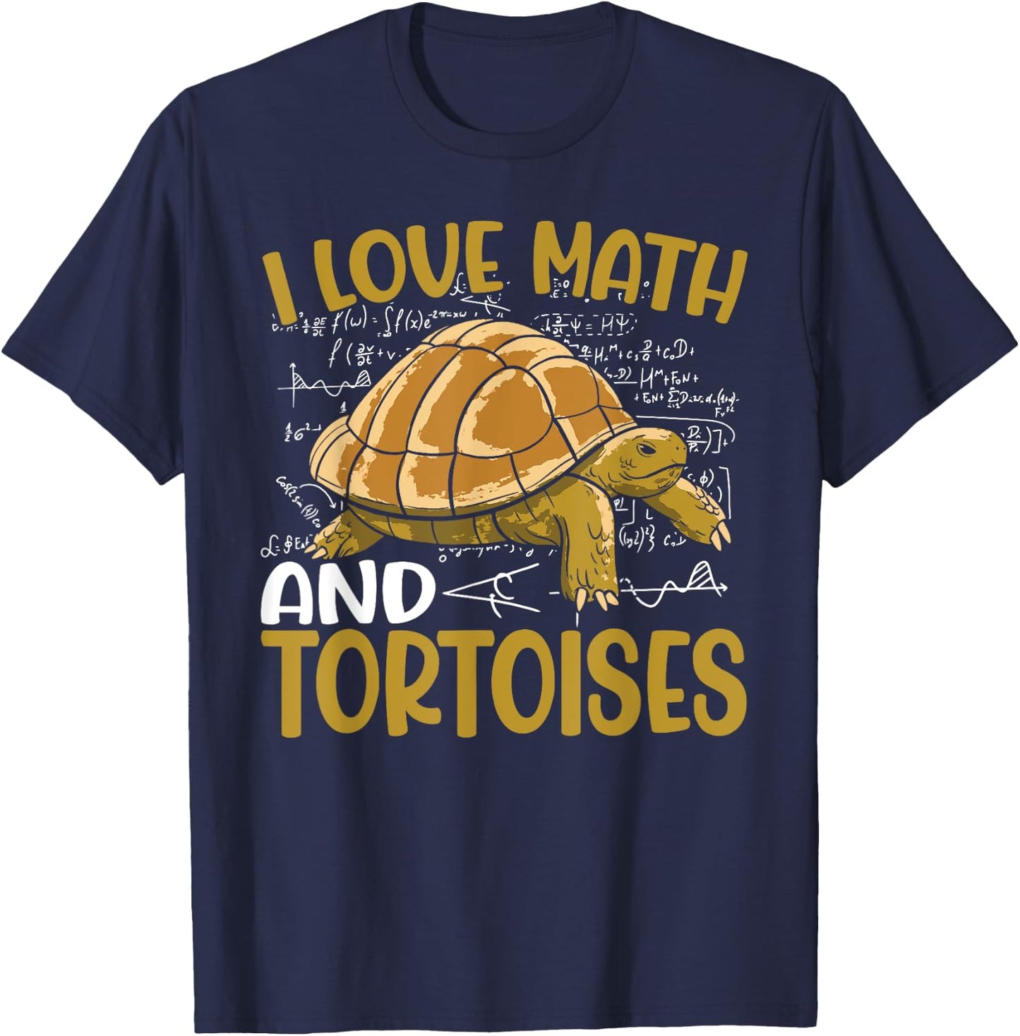 Funny I Love Math And Tortoises Turtle Kids School T-Shirt - T-Shirt | Navy