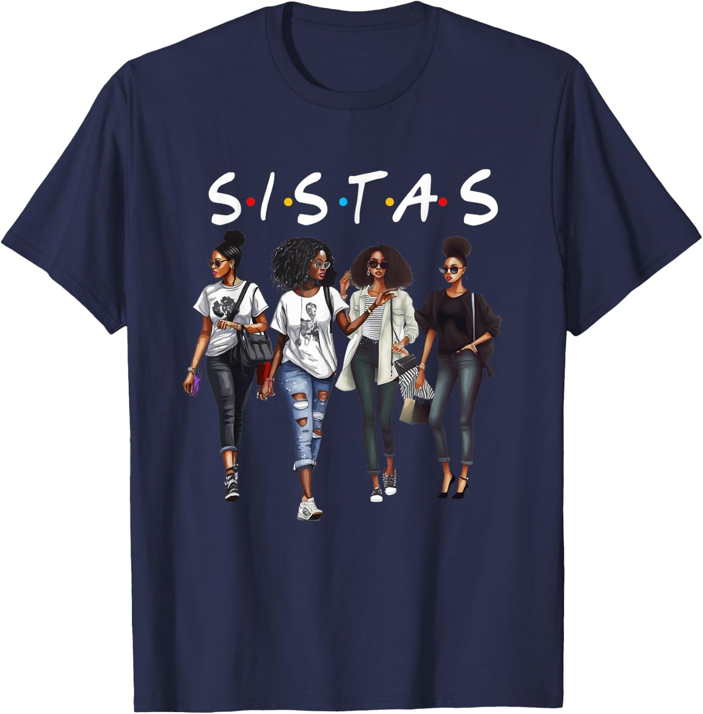 Melanin Queen African American Pride Black Girl Magic Attire T-Shirt - T-Shirt | Navy