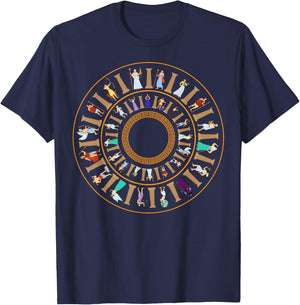 ...Ancient Greece Mythology ...- Greek Gods Vortex - Ancient Greece Mythology Portal - -Adults, -Kids - Black - Small - Short Sleeve - Cotton, Polyester T-Shirt - T-Shirt | Navy