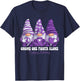 Epilepsy Awareness Month Purple Ribbon Gnomies Support T-Shirt - T-Shirt | Navy