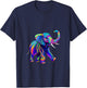 Retro synthwave 80s 90s Elephant Trunk up chakra yoga T-Shirt - T-Shirt | Navy