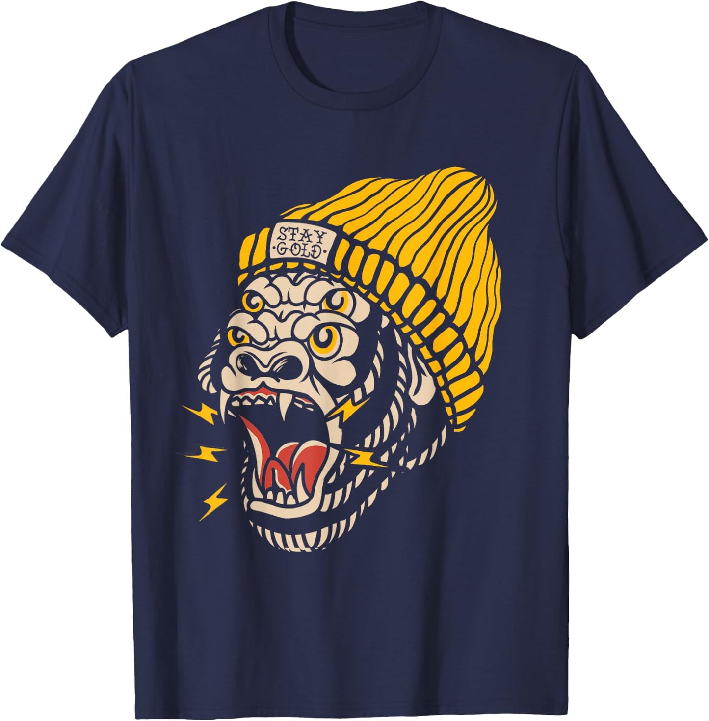 Gorilla Inked Flash Old School Ink Addict Traditional Tattoo T-Shirt - T-Shirt | Navy