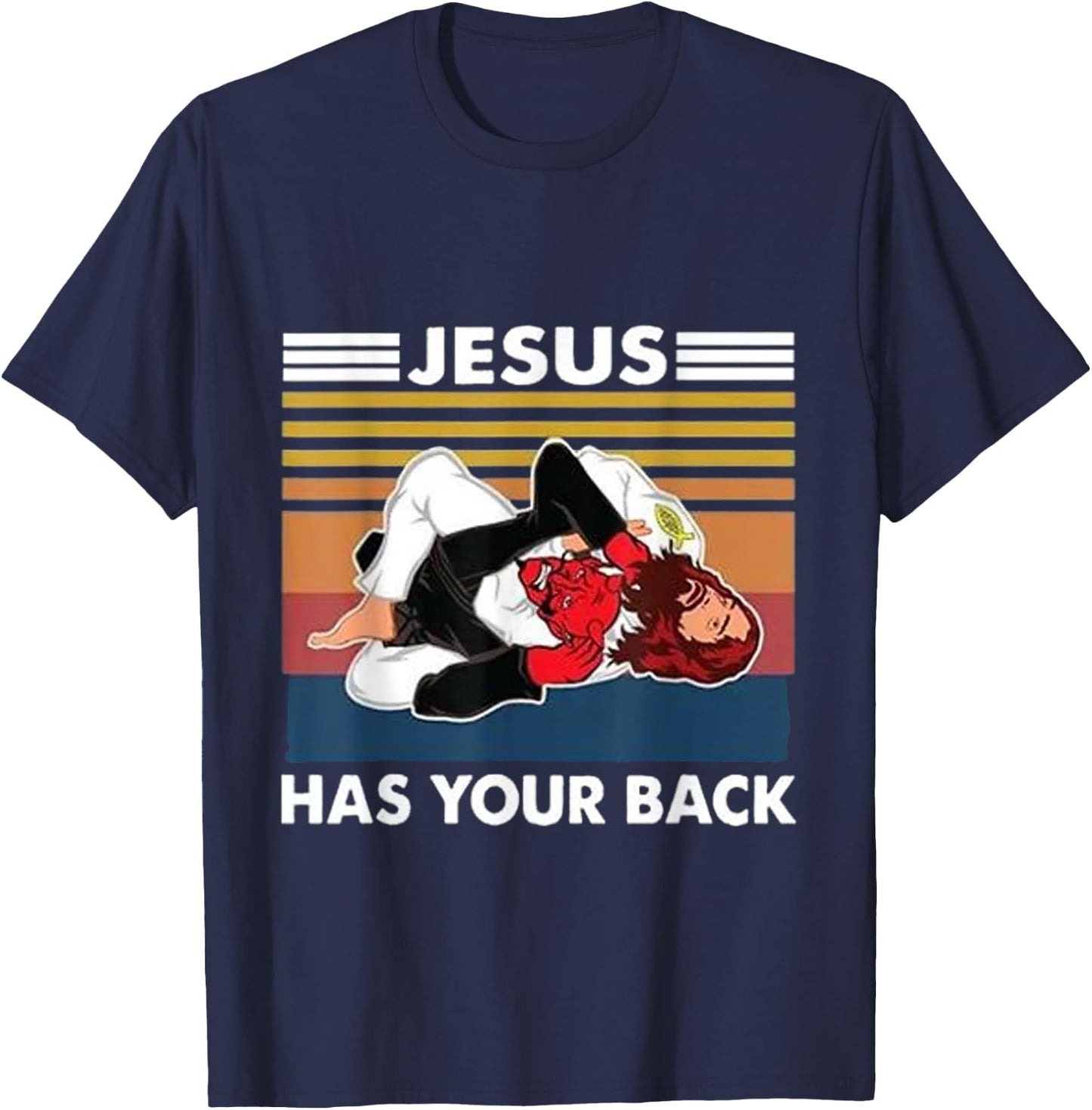 Jesus has your back Karate T-Shirt - T-Shirt | Navy