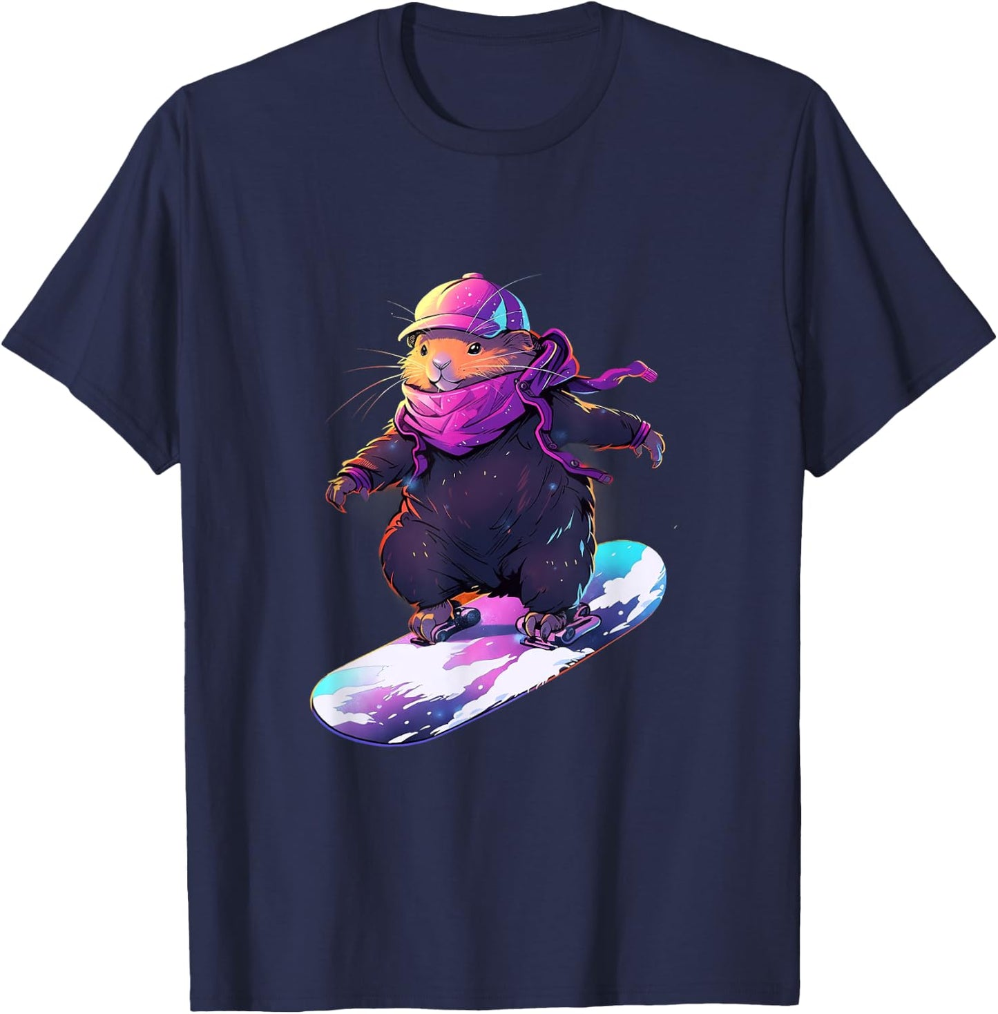 Capybara Snowboard Rider Snowboarder Snowboarder Snowboarder Snowbo T-Shirt - T-Shirt | Navy