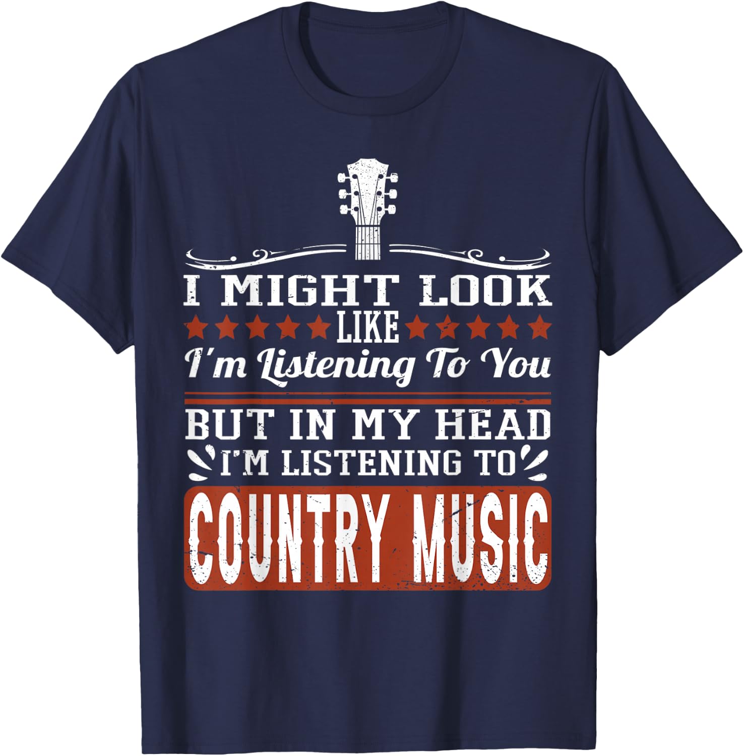 Funny Country Music Lover Western Country Music Small T-Shirt - T-Shirt | Navy