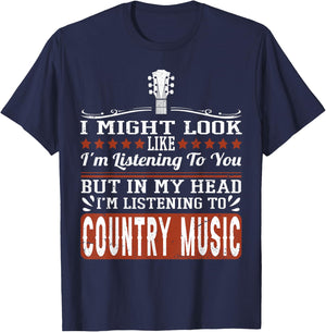 Funny Country Music Lover Western Country Music Small T-Shirt - T-Shirt | Navy