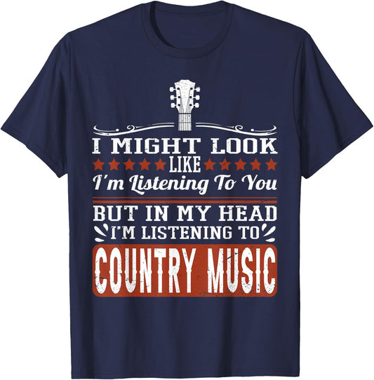 Funny Country Music Lover Western Country Music Small T-Shirt - T-Shirt | Navy