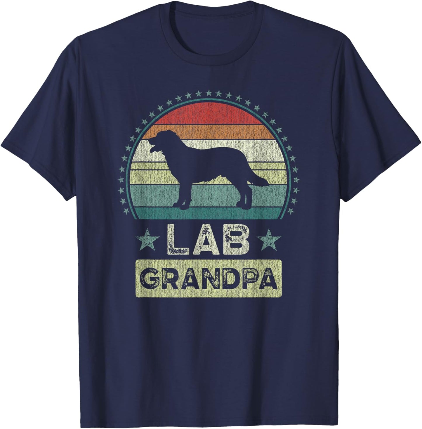 Lab Grandpa, Father's Day, Labrador Grandfather T-Shirt - T-Shirt | Navy