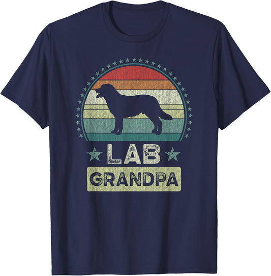 Lab Grandpa, Father's Day, Labrador Grandfather T-Shirt - T-Shirt | Navy