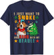 Vintage Smoke And Hang With My Beagle Funny Smoker Weed T-Shirt - T-Shirt | Navy