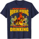 Weekend Forecast Horse Riding with a chance of drinking T-Shirt - T-Shirt | Navy