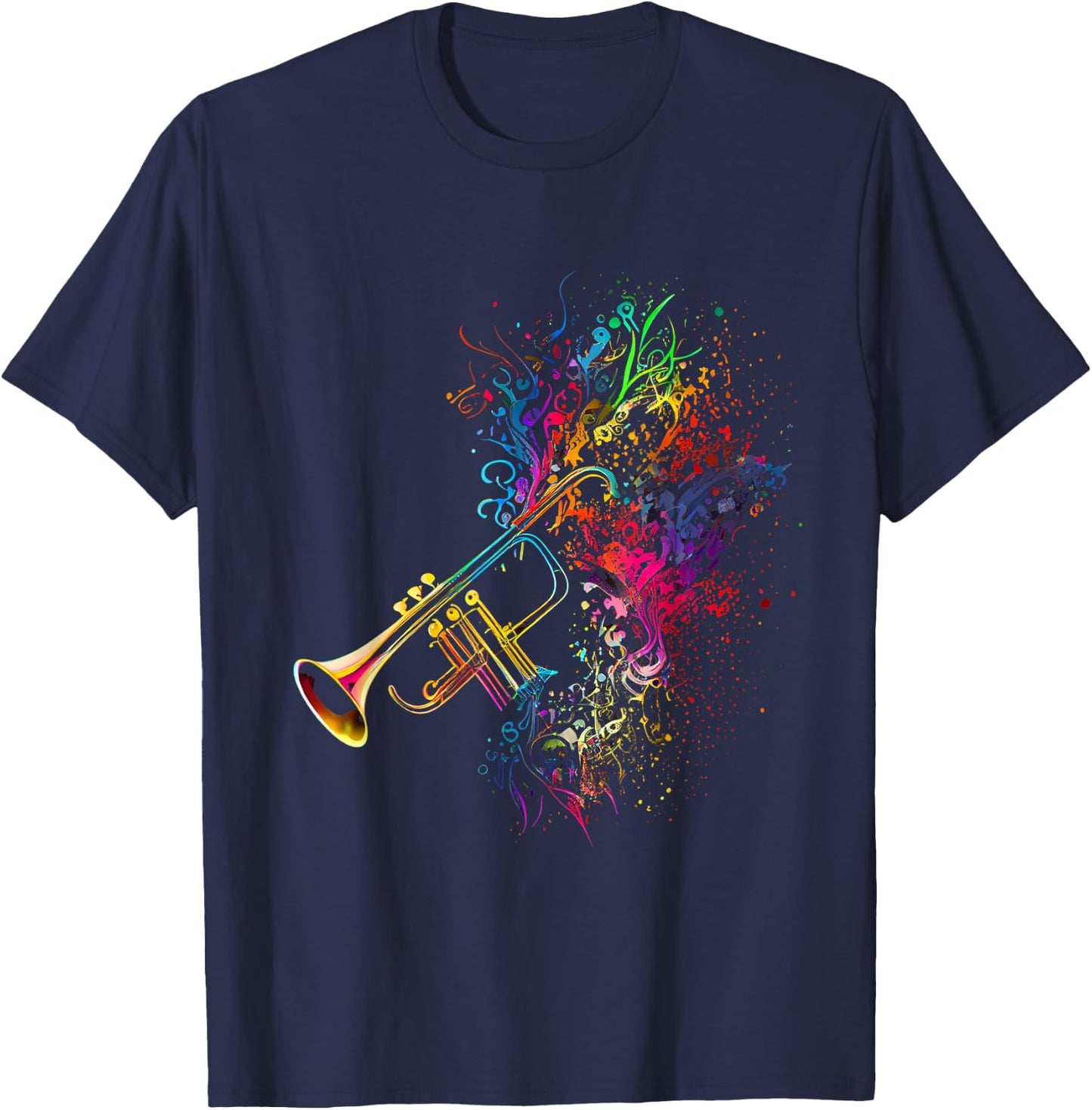 Trumpet Player Musician Gifts & Designs Men's Black Trumpet Trumpets T-Shirt - T-Shirt | Navy
