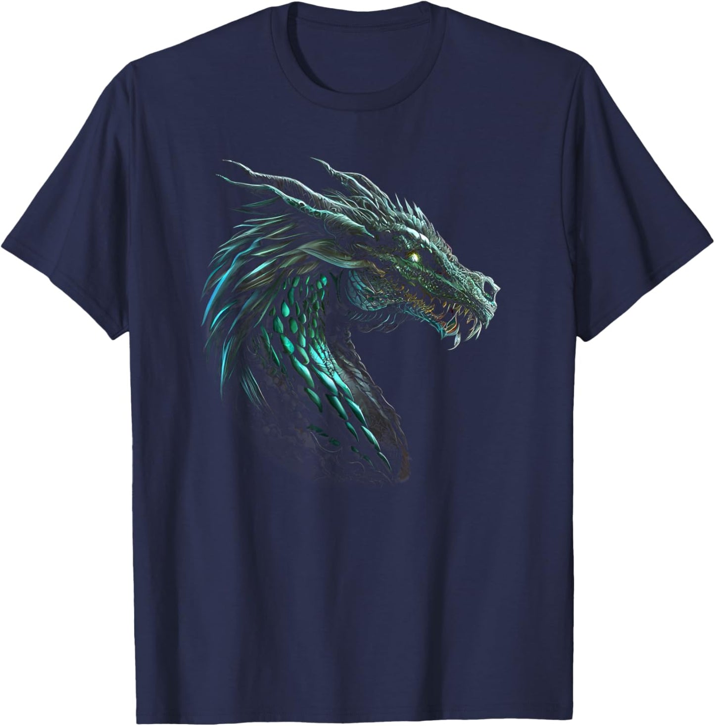 Cool Green Emerald Dragon T-Shirt - T-Shirt | Navy