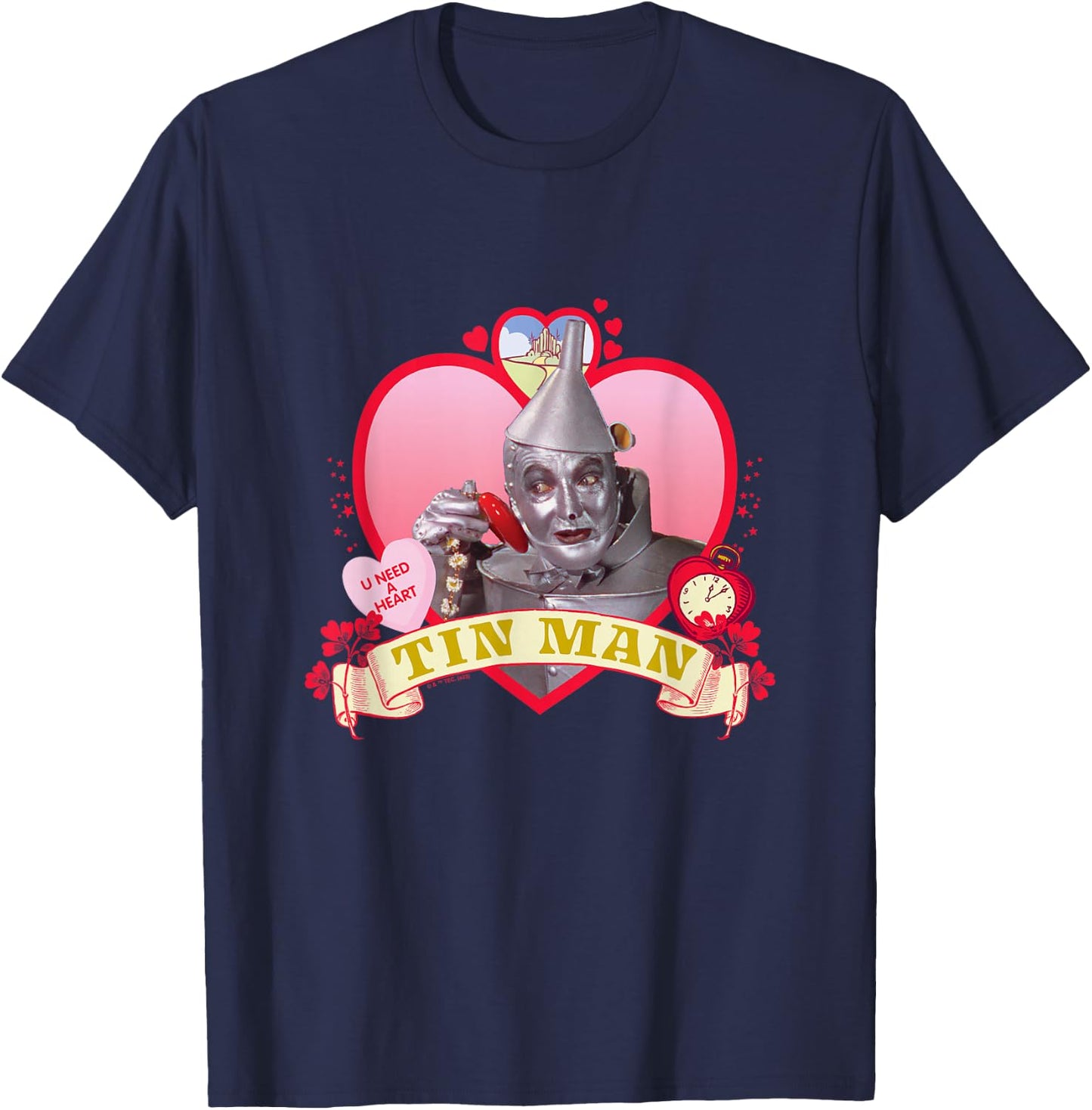 The Wizard of Oz - Heart Tin Man T-Shirt - T-Shirt | Navy