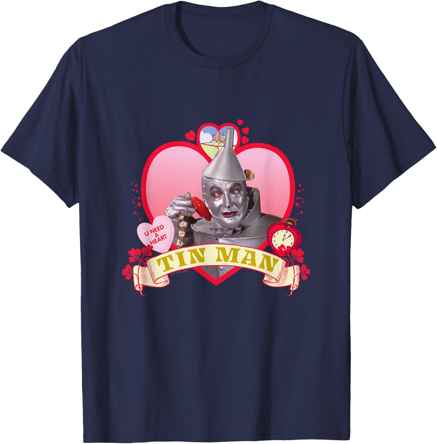 The Wizard of Oz - Heart Tin Man T-Shirt - T-Shirt | Navy