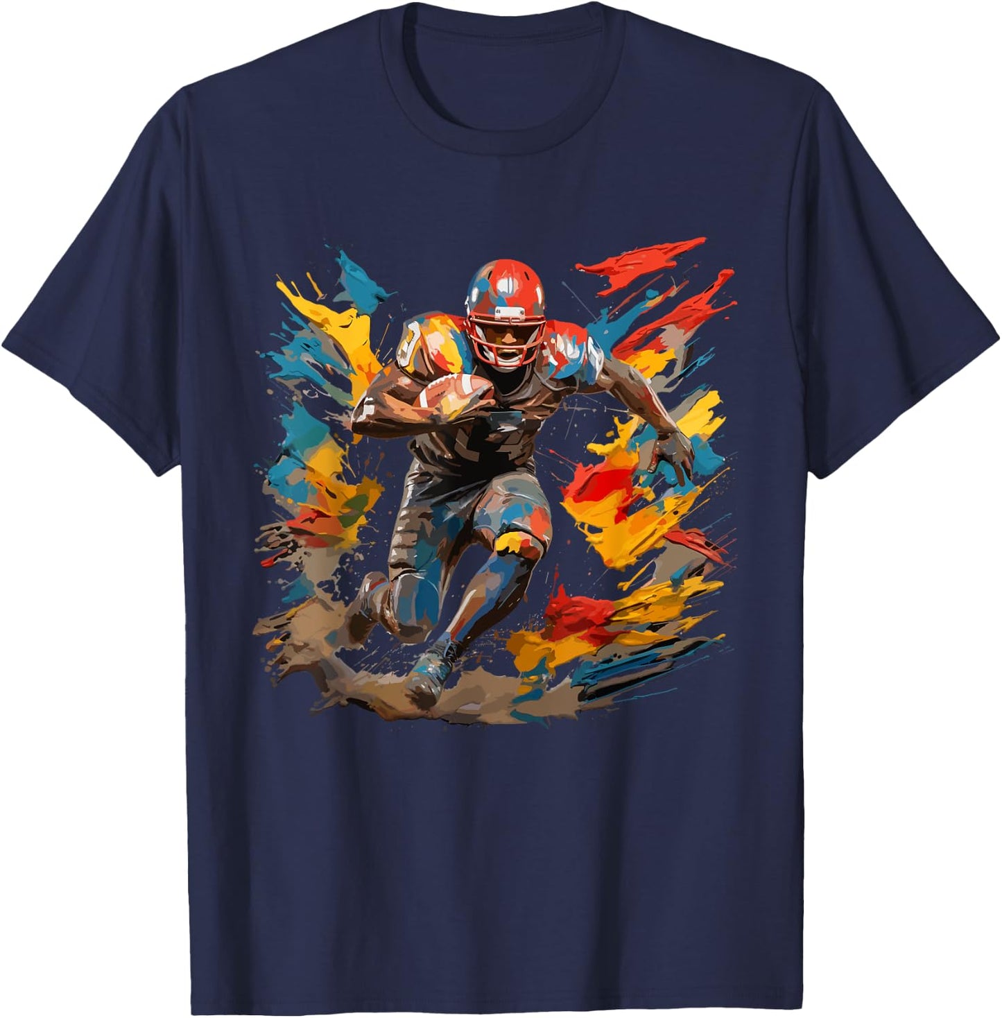 Football player paint T-Shirt - T-Shirt | Navy