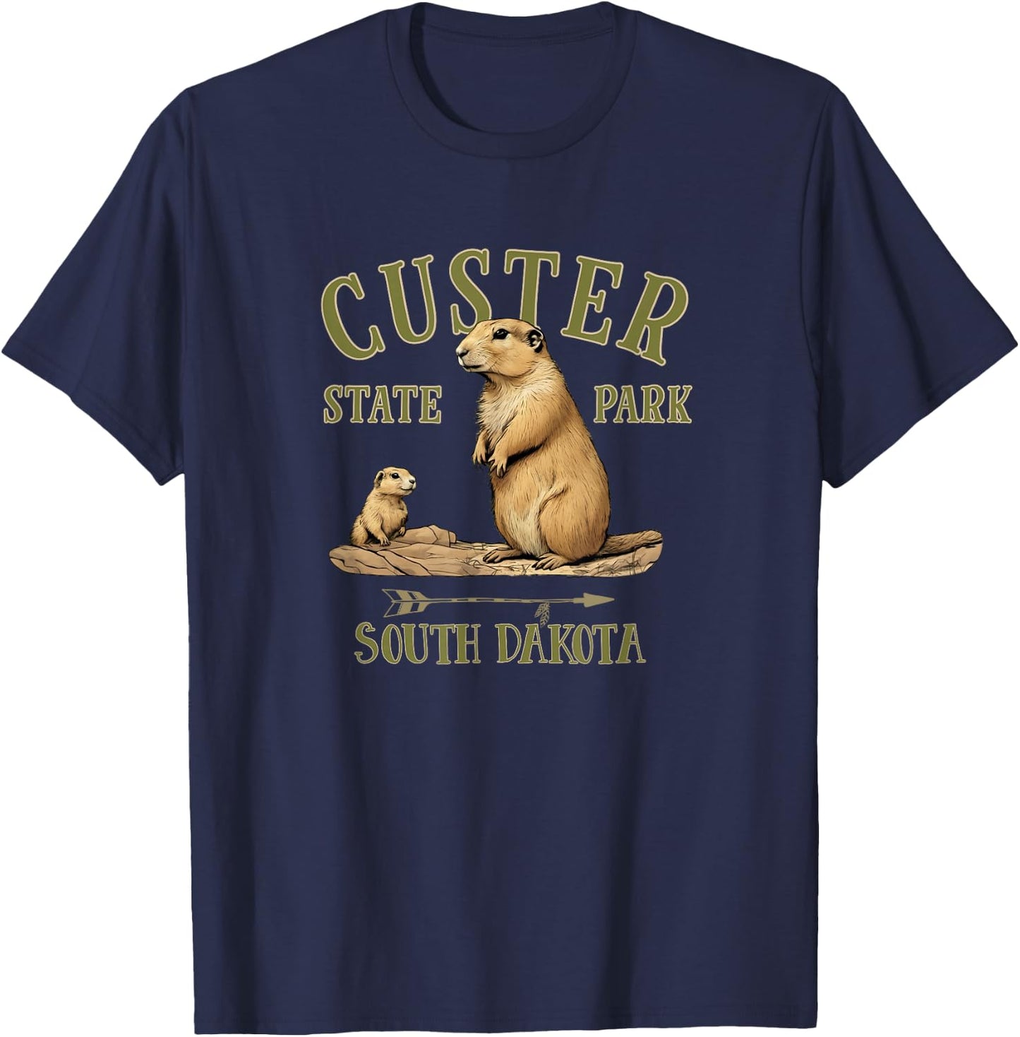 CUSTER STATE PARK SOUTH DAKOTA Prairie Dogs T-Shirt - T-Shirt | Navy