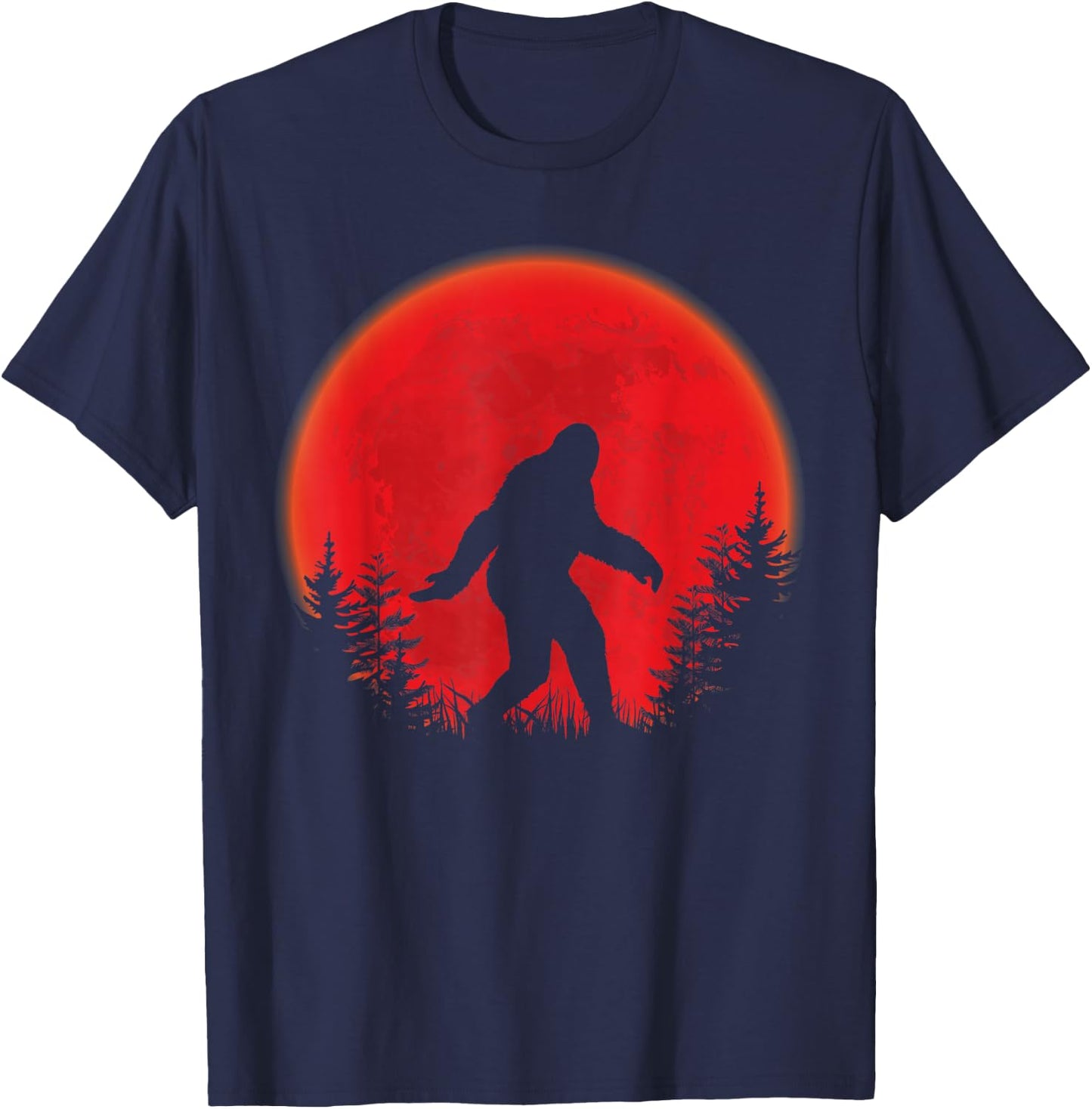 Halloween Shirt Boys Kids Blood Moon Bigfoot T-Shirt - T-Shirt | Navy