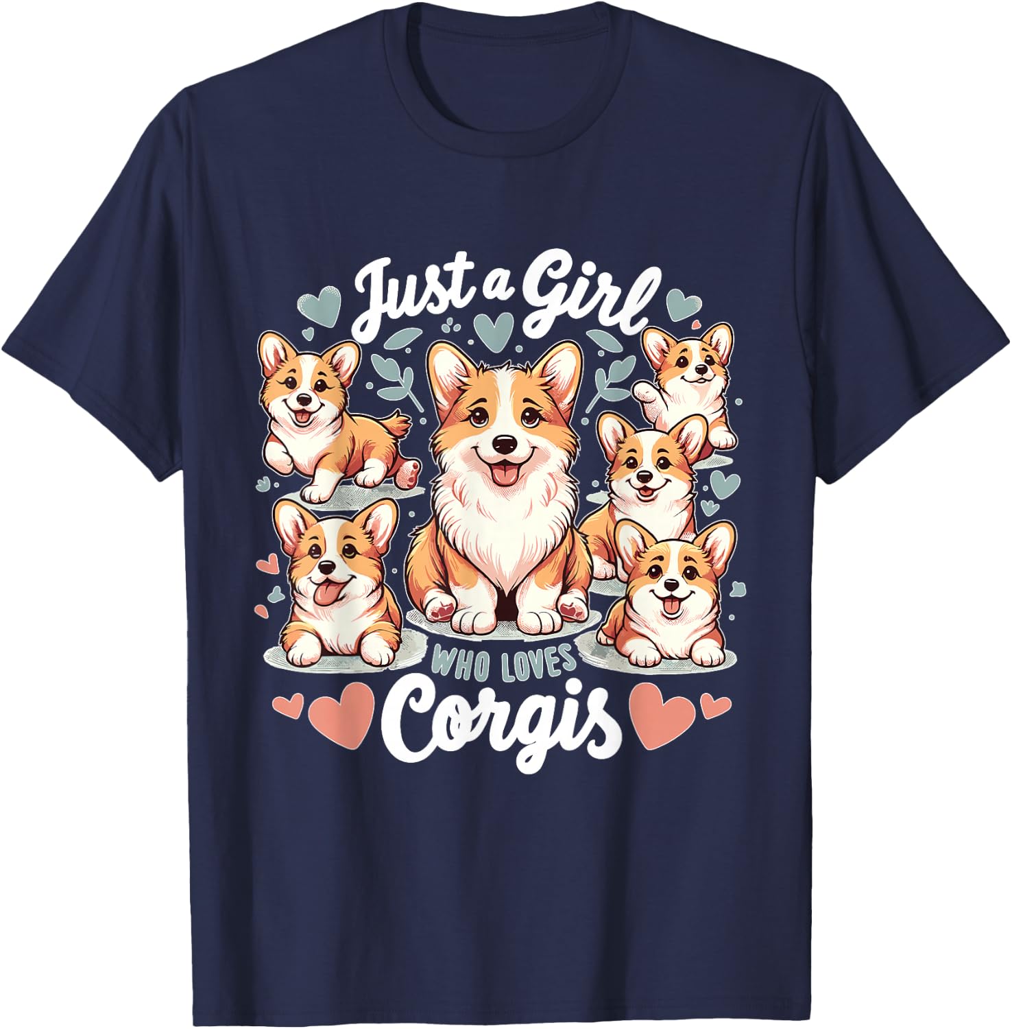 Just a Girl who Loves Corgis T-Shirt - T-Shirt | Navy