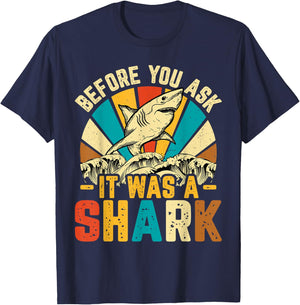 Amputee Before You Ask It Was a Shark - Retro Amputation T-Shirt - T-Shirt | Navy