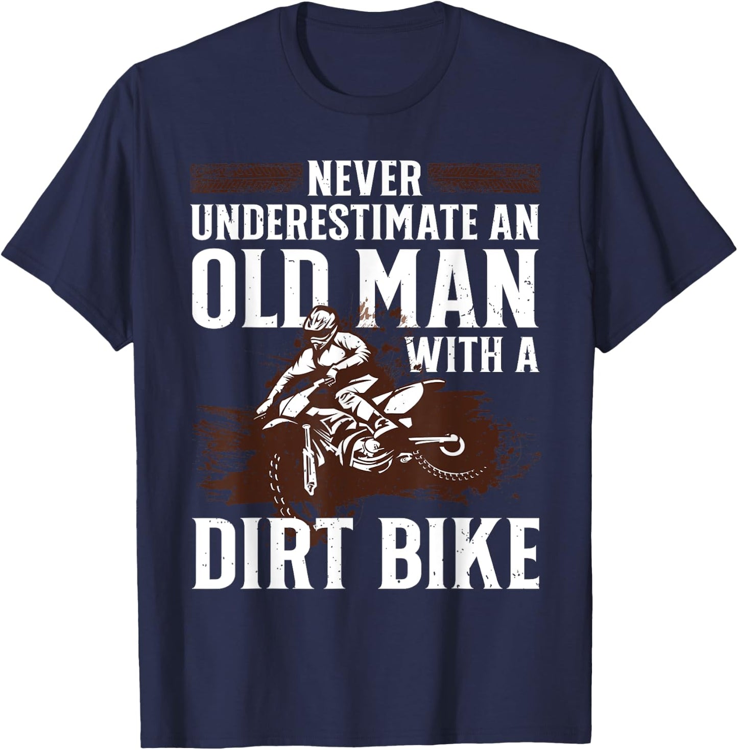Funny Dirt Bike Art For Dirtbike Lover Men Grandpa Motorbike T-Shirt - T-Shirt | Navy
