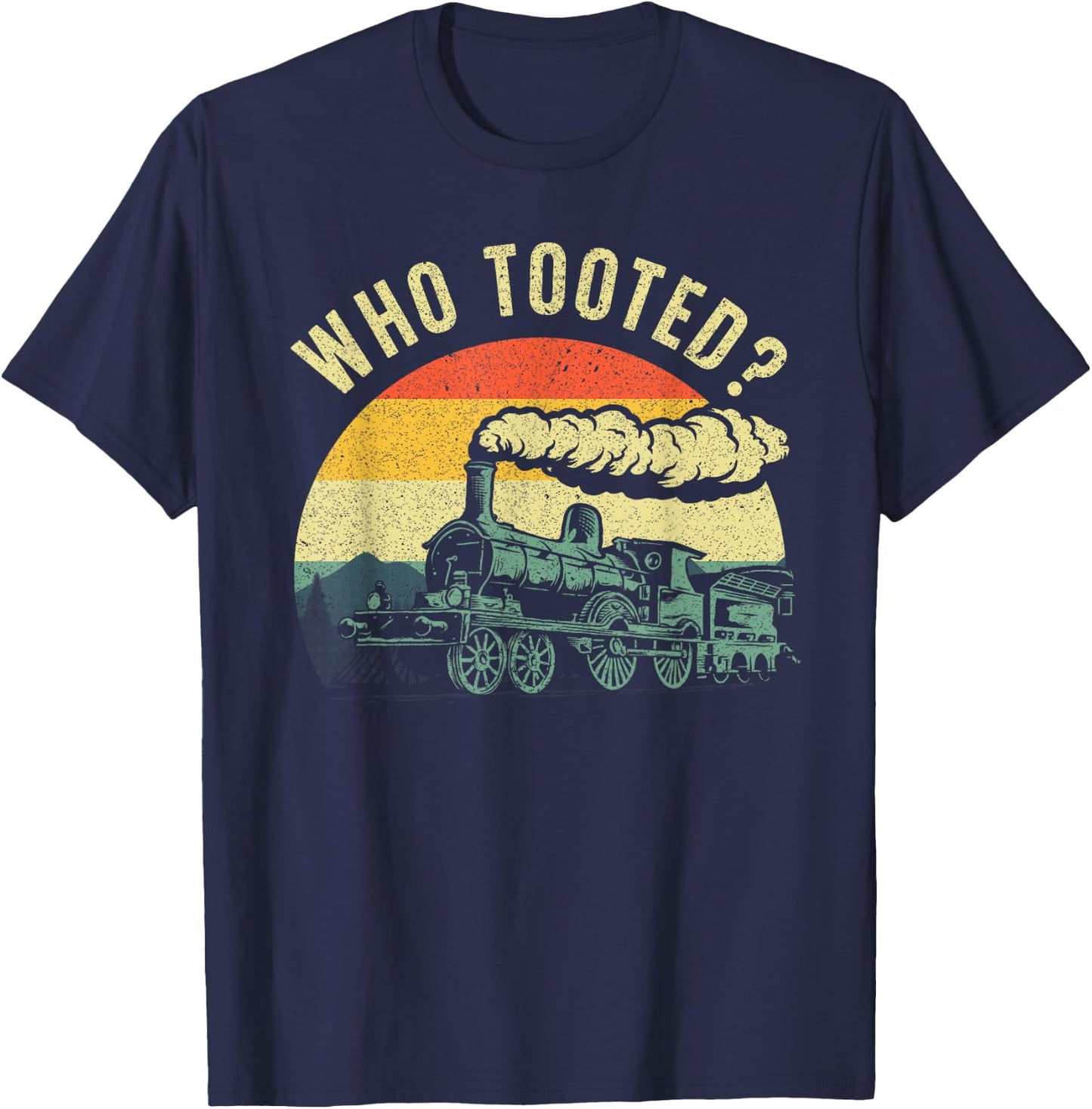 Cute Train Art Women Train Collector Railroad Lover T-Shirt - T-Shirt | Navy