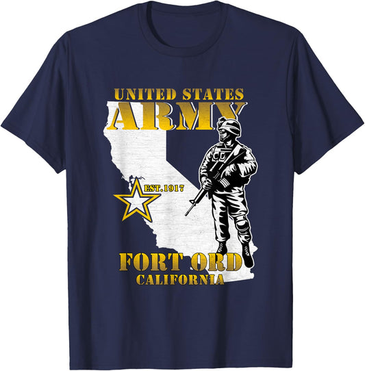 Fort Ord California Ca Us Army Base Veterans Vintage T-Shirt - T-Shirt | Navy
