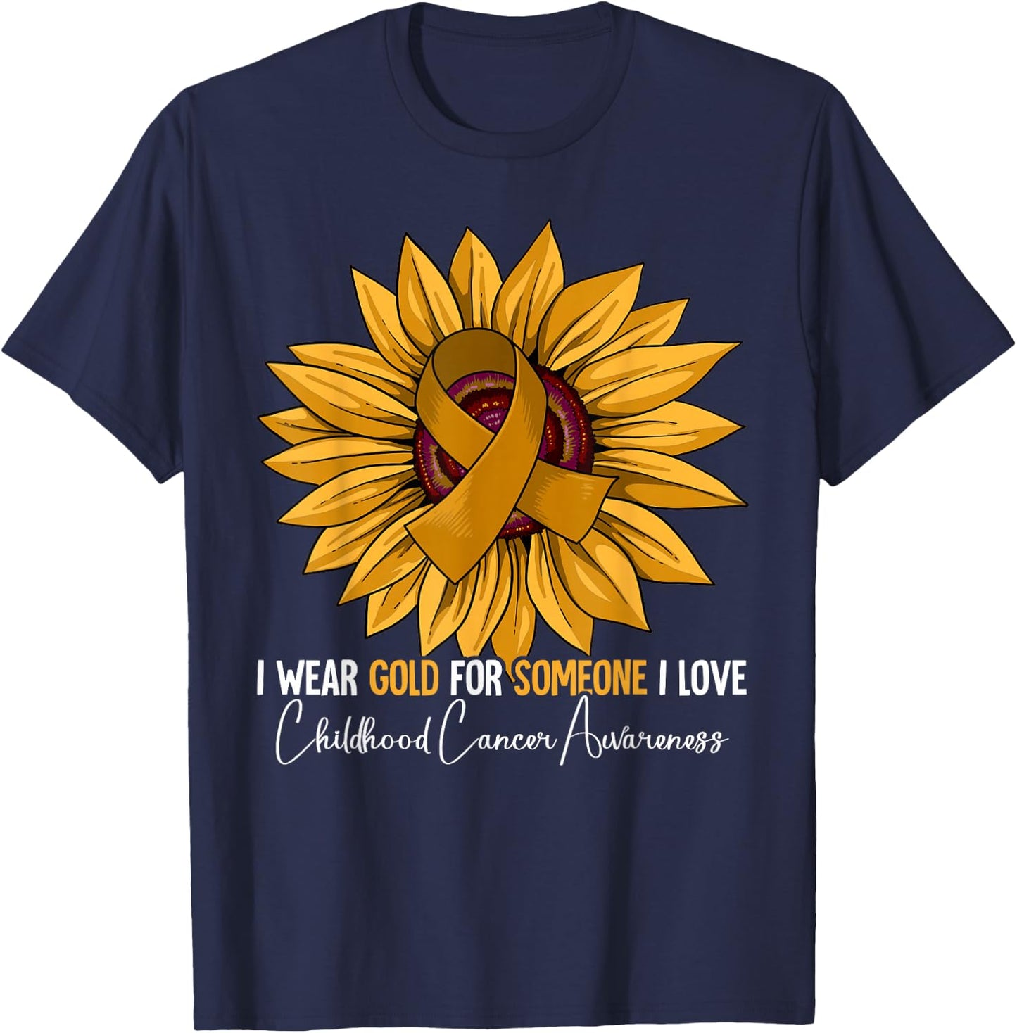 Childhood Cancer Awareness T-Shirt - T-Shirt | Navy