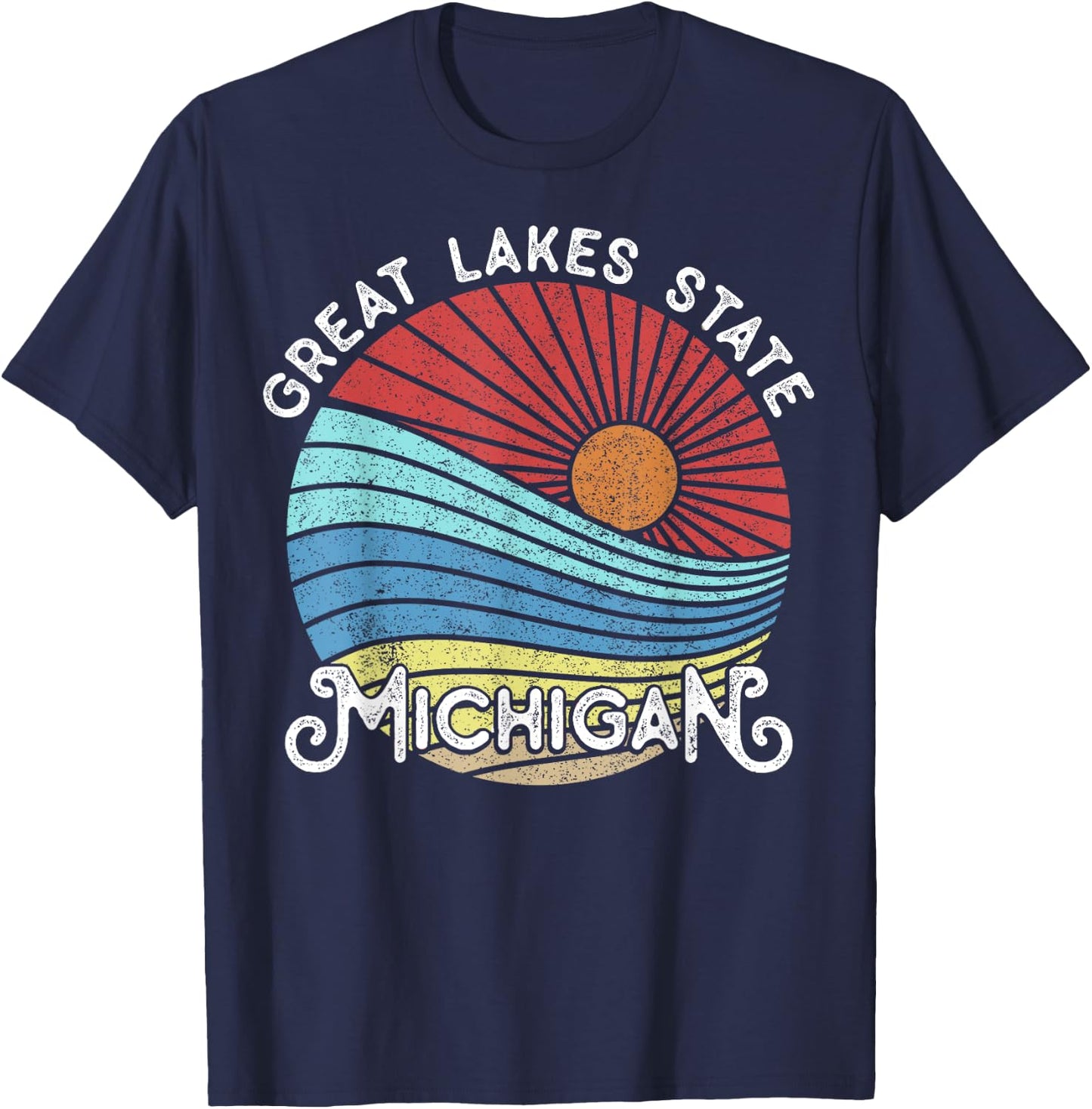 Great Lakes State Michigan Yooper Michiganian Vacation T-Shirt - T-Shirt | Navy
