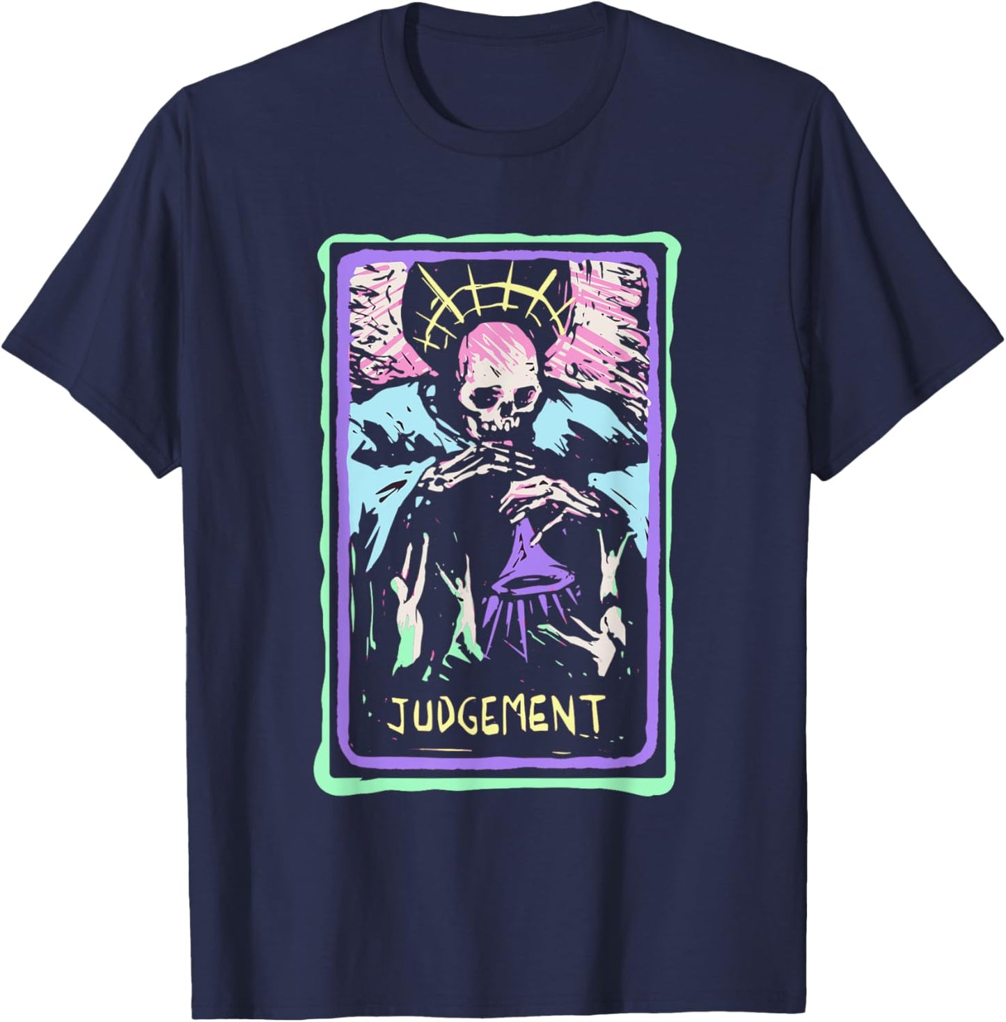 Judgement Tarot Card Witchcraft Occult Pastel Goth Skeleton T-Shirt - T-Shirt | Navy