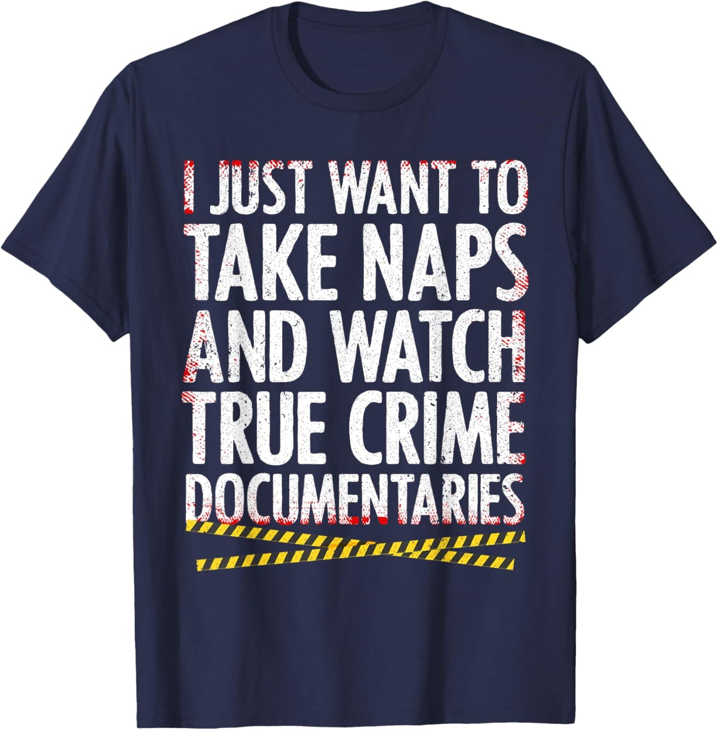 Cool True Crime Women Crime Lover Nap Documentaries T-Shirt - T-Shirt | Navy