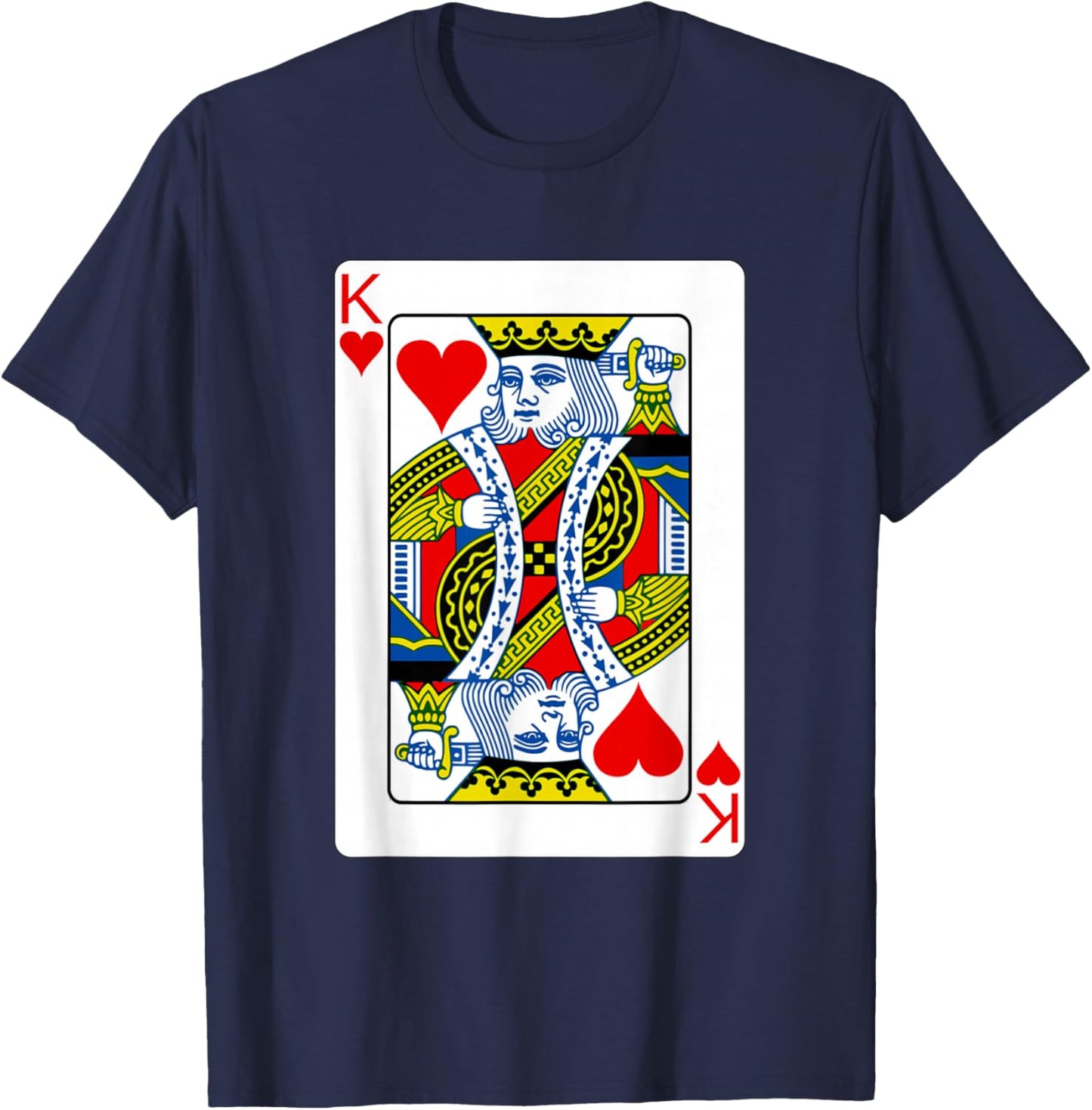 King Of Hearts Playing Card Valentine Costume T-Shirt - T-Shirt | Navy