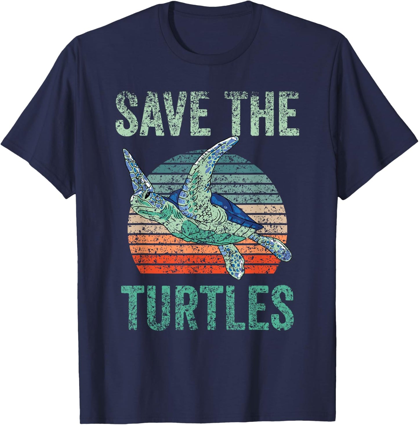Save The Turtles Animal Turtle Pet Lover T-Shirt - T-Shirt | Navy