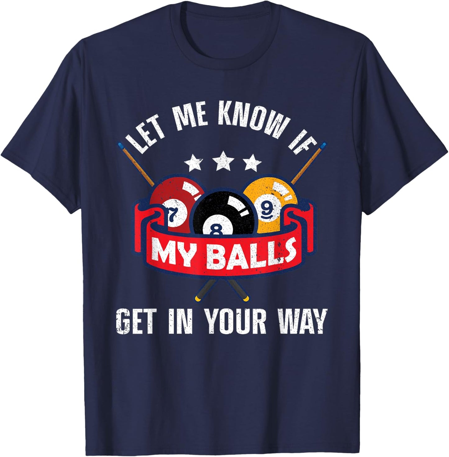 Funny Billiards Design Pool Player Men Women Billiard Lovers T-Shirt - T-Shirt | Navy