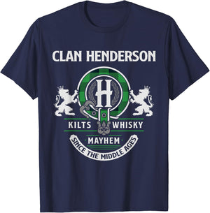 Clan Henderson Scottish Surname Family Highland Games T-Shirt - T-Shirt | Navy