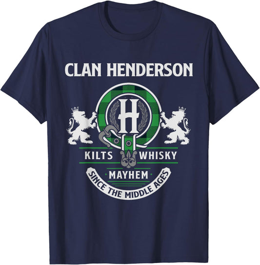 Clan Henderson Scottish Surname Family Highland Games T-Shirt - T-Shirt | Navy