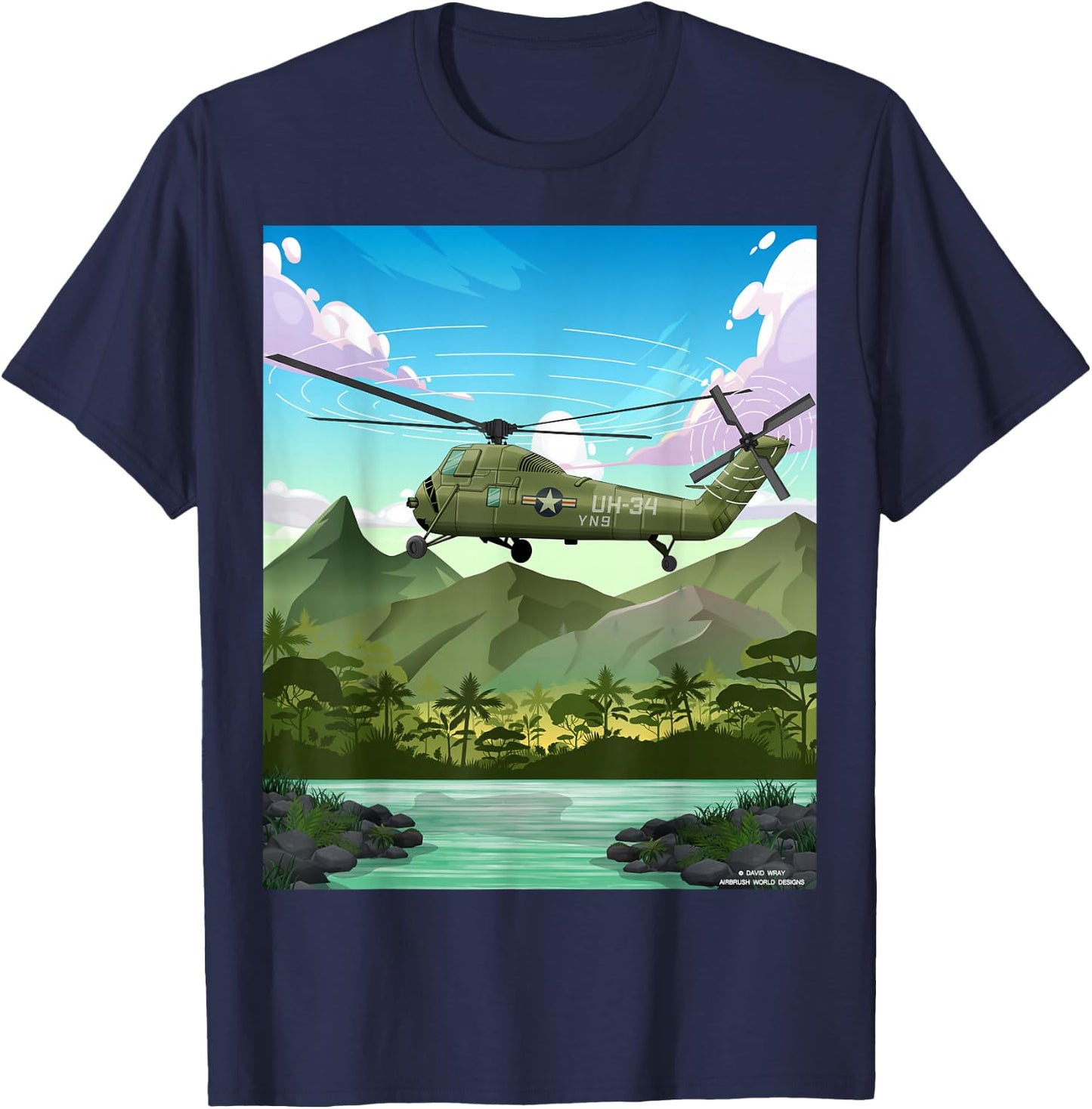 Vietnam War Military Helicopter Armed Forces Veterans Gift T-Shirt - T-Shirt | Navy