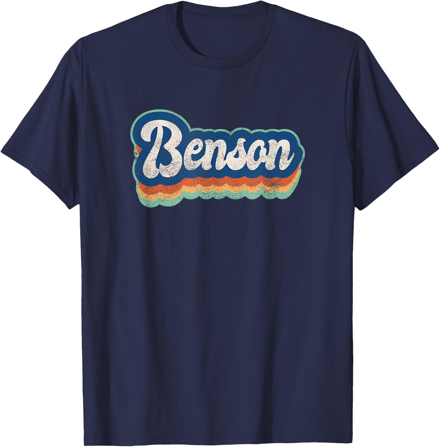 Benson First Name Boy Vintage Style 70s 80s Personalized T-Shirt - T-Shirt | Navy