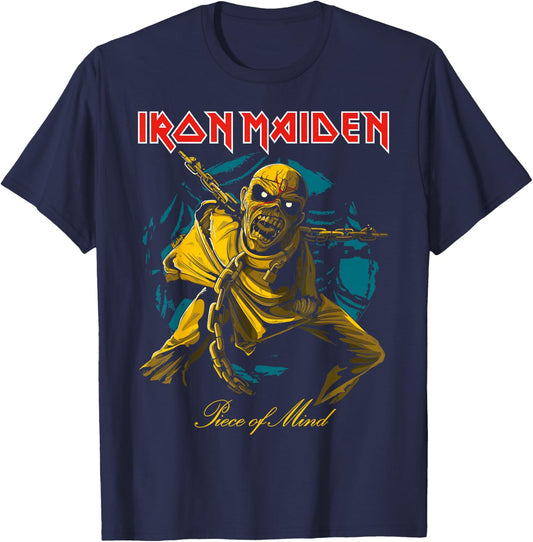 Iron Maiden - POM Gold Eddie T-Shirt - T-Shirt | Navy
