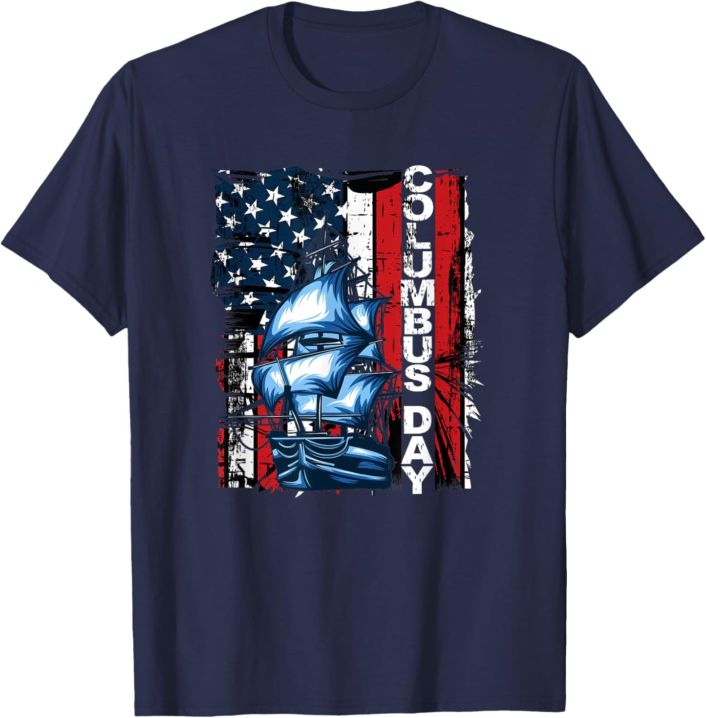 American History Day Christopher Columbus T-Shirt - T-Shirt | Navy