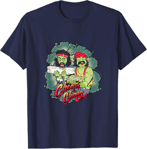 Cheech & Chong Halloween Green Zombies Feeding On Weed T-Shirt - T-Shirt | Navy
