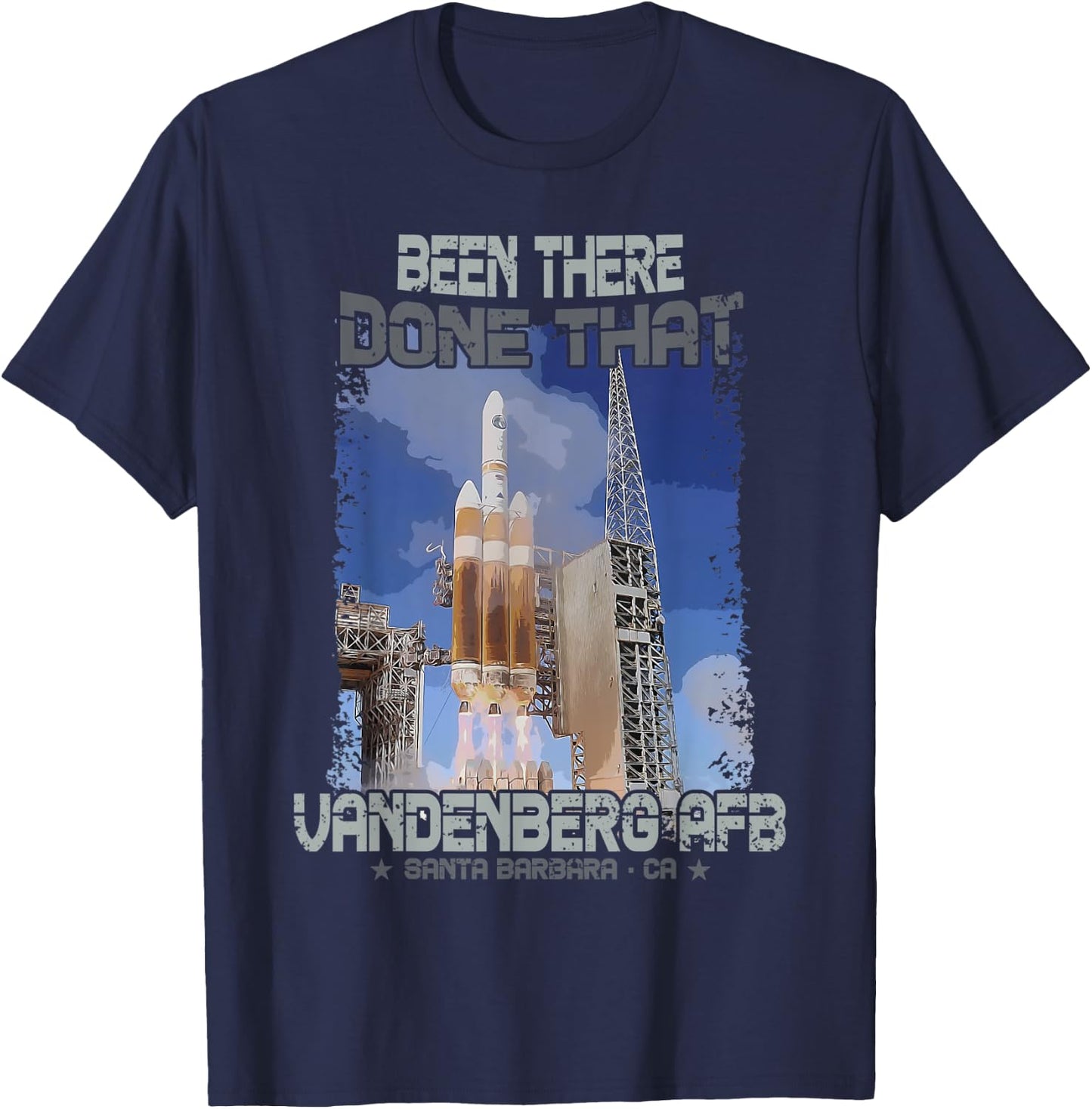 Vandenberg AFB Air Force Base Spaceflight Launch T-Shirt - T-Shirt | Navy