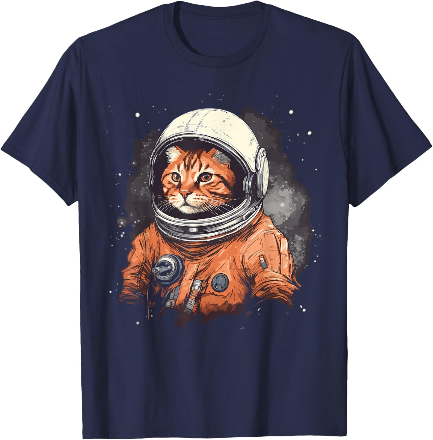 Red Cat In Astronaut Suit In Space Astronaut Cats Men Women Girls Kids T-Shirt - T-Shirt | Navy