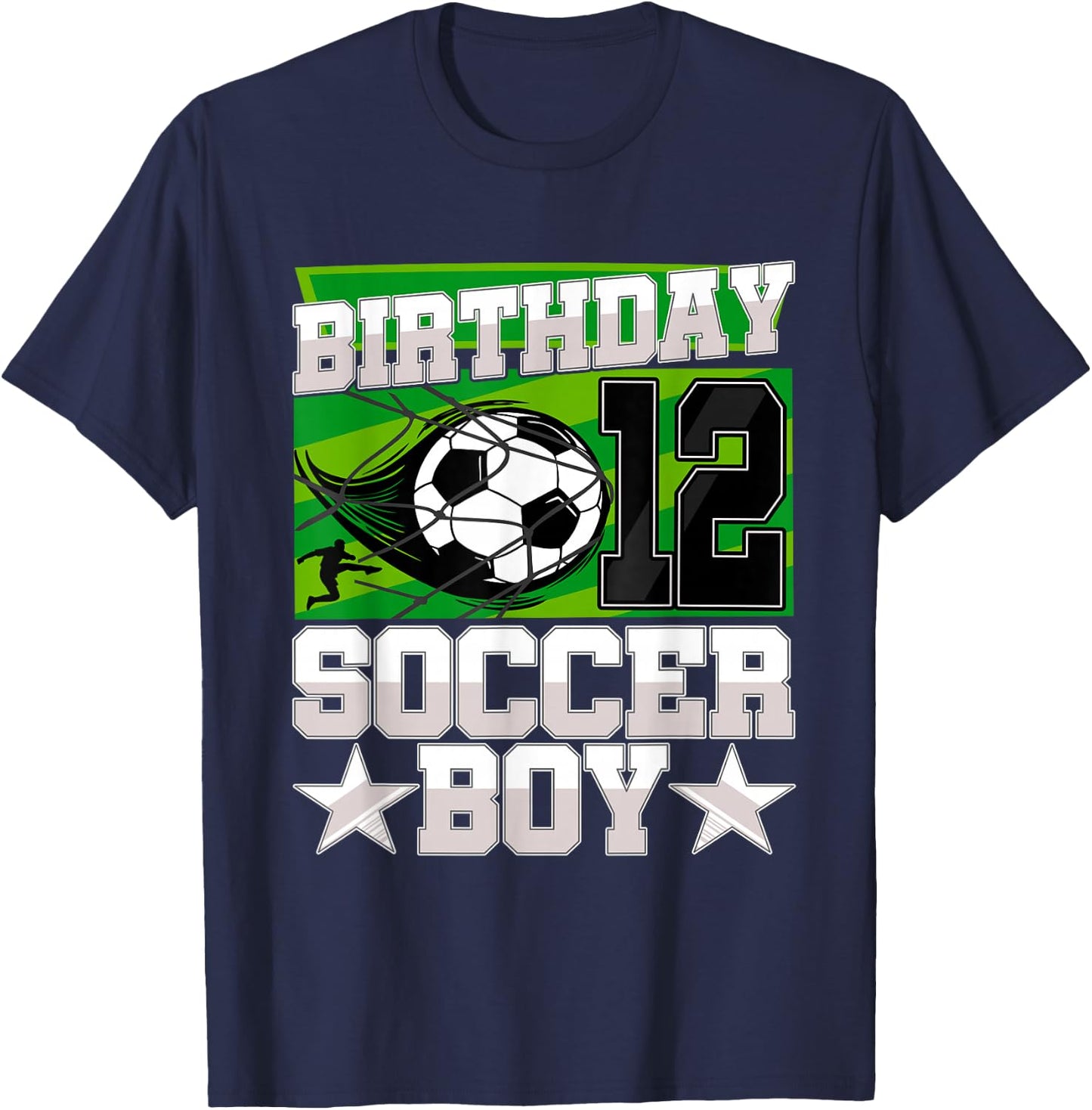 Soccer Birthday Party - 12th Birthday Boy 12 Years Old T-Shirt - T-Shirt | Navy