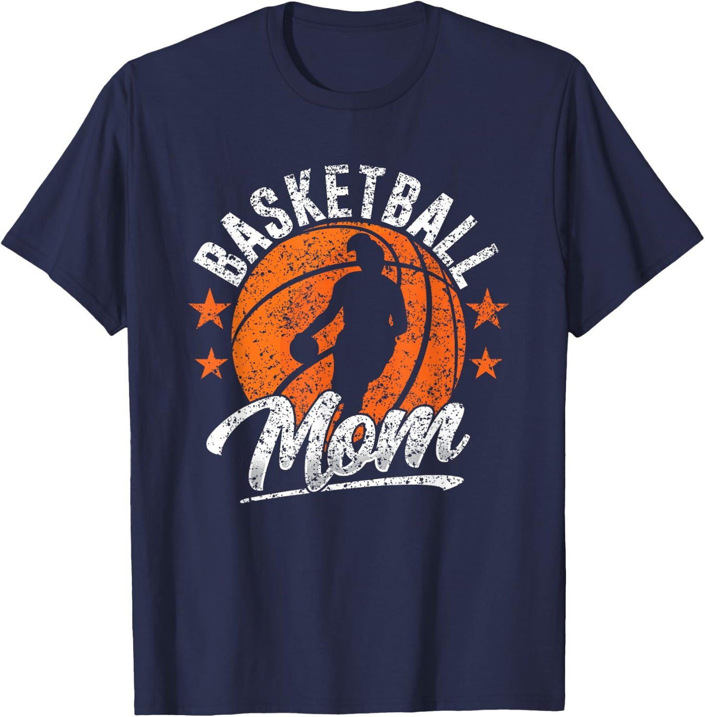 Basketball Mom Coach Match Player Team Mother Mommy Mama T-Shirt - T-Shirt | Navy