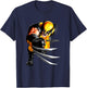Marvel Wolverine Classic Ferocious Logan Claw Portrait T-Shirt - T-Shirt | Navy